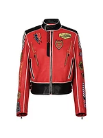 Balmain x Formula 1 Leather Biker Jacket