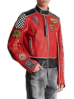 Balmain x Formula 1 Leather Biker Jacket