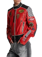 Balmain x Formula 1 Leather Biker Jacket