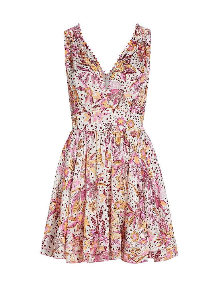 Bessie Floral Satin V-Neck Minidress