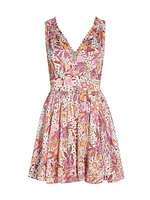 Bessie Floral Satin V-Neck Minidress