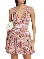 Bessie Floral Satin V-Neck Minidress