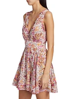 Bessie Floral Satin V-Neck Minidress