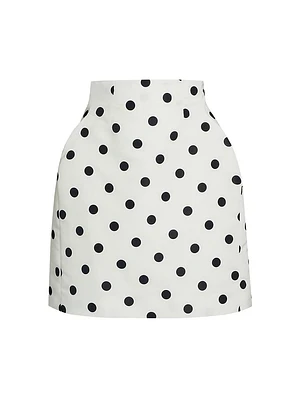 Polka Dot High-Waist Miniskirt