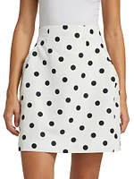 Polka Dot High-Waist Miniskirt