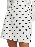 Polka Dot High-Waist Miniskirt