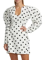 Polka Dot Puff Sleeve Blouse