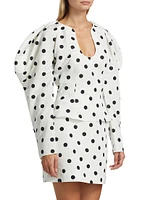 Polka Dot Puff Sleeve Blouse