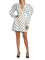 Polka Dot Puff Sleeve Blouse