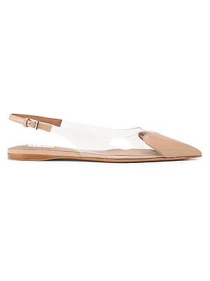 Le Coeur Leather Slingback Flats