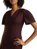 Wool Gabardine Peplum Minidress