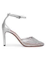 90MM Mesh & Leather Pumps