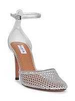 90MM Mesh & Leather Pumps