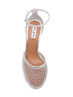 90MM Mesh & Leather Pumps