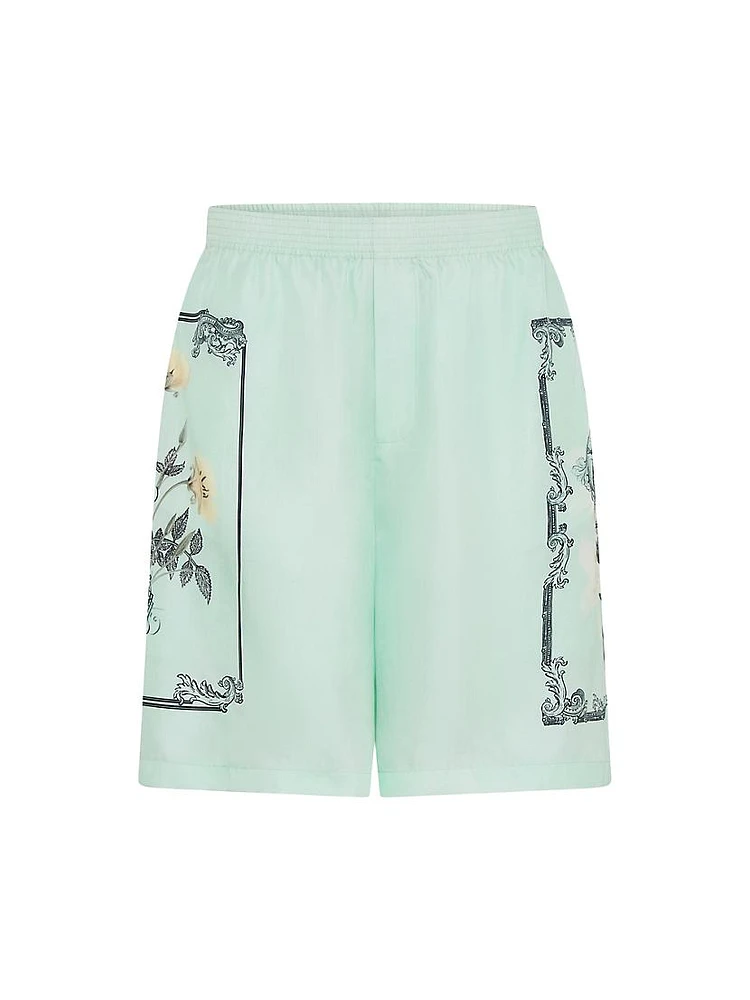 Floral Silk Shorts