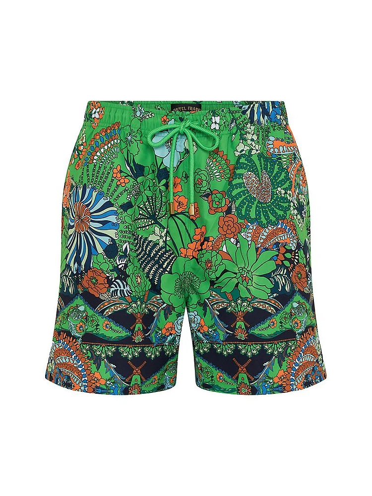 Floral Drawstring Swim Shorts