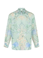 Floral Silk Oversized Shirt