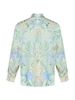 Floral Silk Oversized Shirt