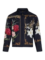 Floral Silk Cropped Jacket