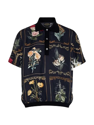 Floral Silk Polo Shirt