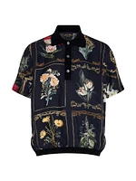 Floral Silk Polo Shirt