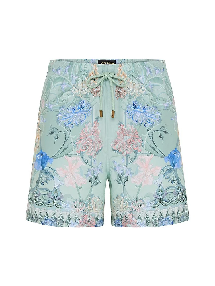 Floral Drawstring Swim Shorts