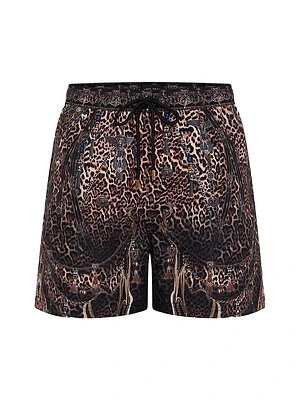 Leopard Drawstring Swim Shorts