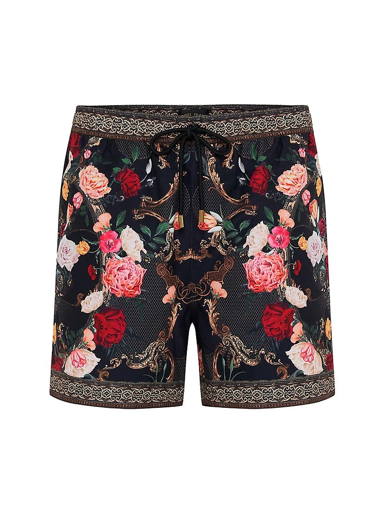 Floral Drawstring Swim Shorts