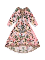 Little Girl's & Floral Cotton A-Line Dress