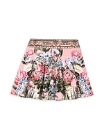 Little Girl's & Girl's Floral Pleated Skirt