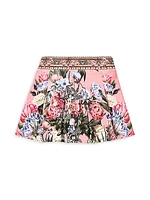 Little Girl's & Girl's Floral Pleated Skirt