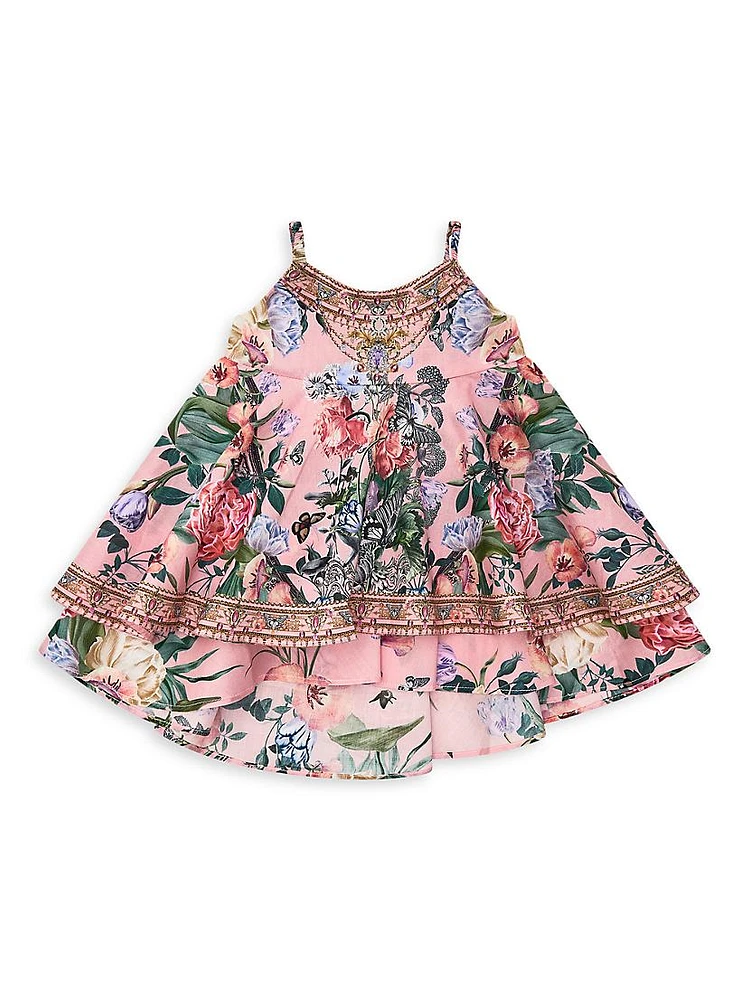 Baby Girl's Floral Print High-Low Dress