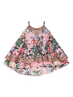 Baby Girl's Floral Print High-Low Dress