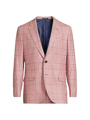 Glen Check Wool Two-Button Jacket