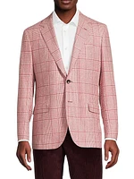 Glen Check Wool Two-Button Jacket