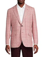 Glen Check Wool Two-Button Jacket