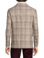 Plaid Wool-Blend Two-Button Jacket