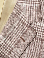 Plaid Wool-Blend Two-Button Jacket