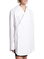 Oversized Collar Cotton Asymmetric Shirt