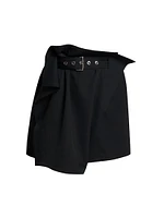 Belted Foldover Miniskirt