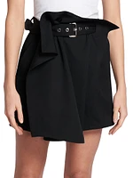 Belted Foldover Miniskirt