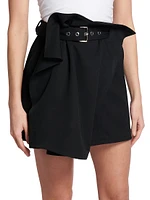 Belted Foldover Miniskirt