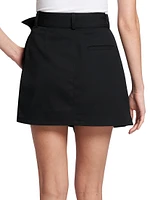 Belted Foldover Miniskirt