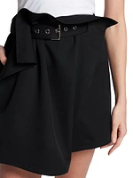 Belted Foldover Miniskirt