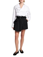 Belted Foldover Miniskirt