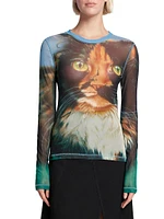 Mesh Graphic Long-Sleeve T-Shirt