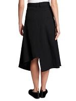 Cotton Asymmetric Midi-Skirt