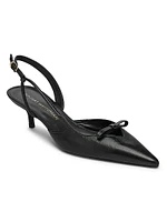 Tully 50MM Lacquered Leather Slingback Pumps