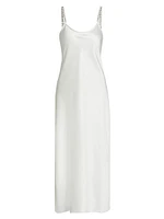 Lizzie Satin Chainlink Slip Midi-Dress