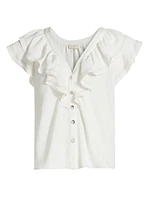 Lettie Ruffled V-Neck Top